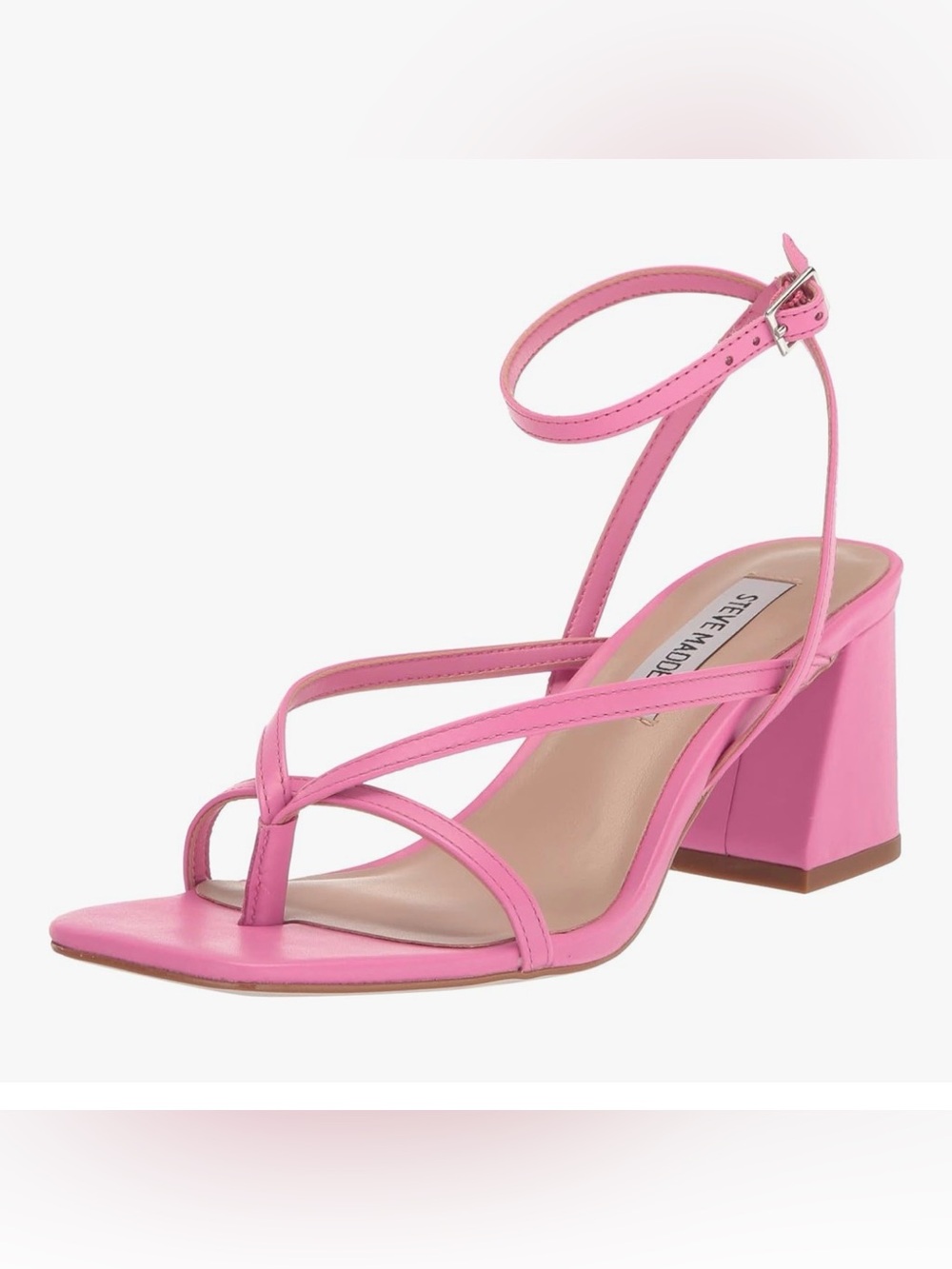 Steve Madden Women's Alaina Heeled Sandal, Pink Leather 10